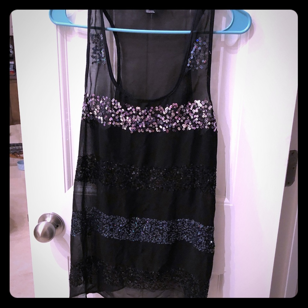 Forever 21 sheer sequin tank